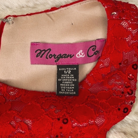 Morgan & Co. Red Jersey Cut Out Gown - Picture 9 of 13